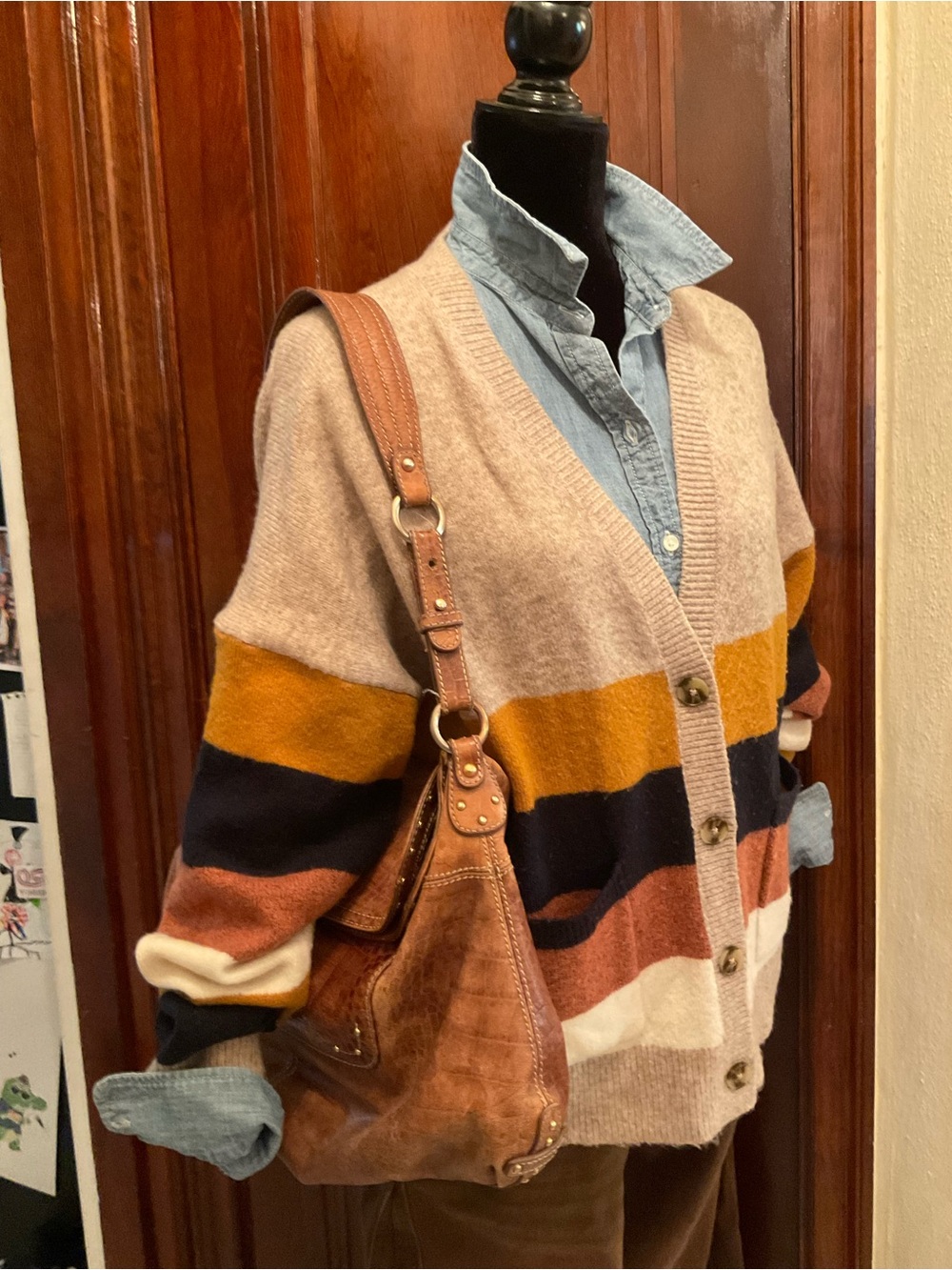 Maxx New York Crocodile Print Hobo Purse